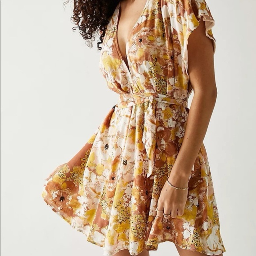 Free People Freddy Tie‎ Mini Dress size large